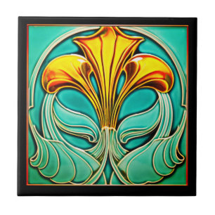 Azulejo cerâmico Deco de Flores Amarelas Brilhante