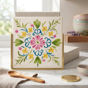 Azulejo Cerâmico Decorativo Botânico Floral Colori