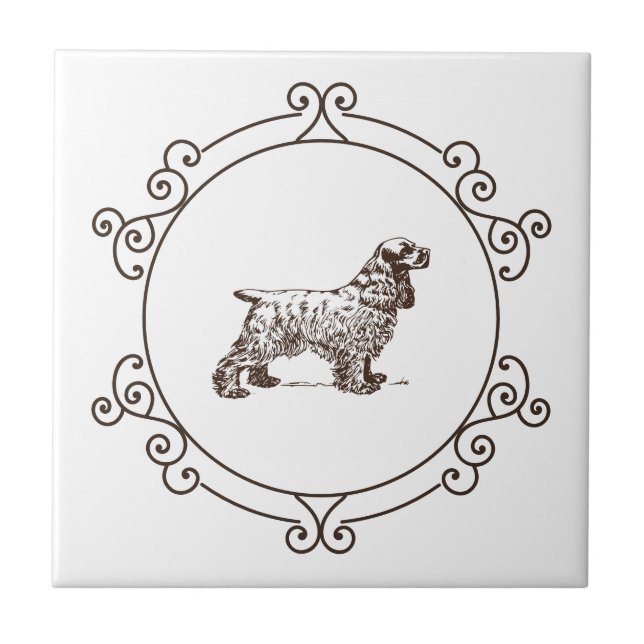 Azulejo Cerâmico Decorativo Cocker Spaniel (Frente)