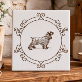 Azulejo Cerâmico Decorativo Cocker Spaniel