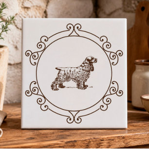 Azulejo Cerâmico Decorativo Cocker Spaniel