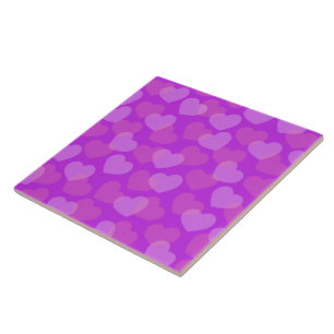 Azulejo Cerâmico Decorativo com Corações Rosa Inte
