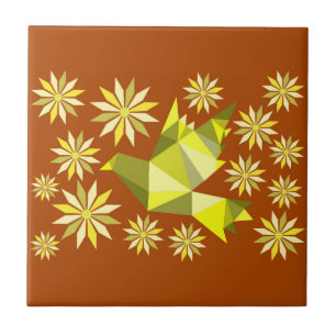 Azulejo CERAMICO DECORATIVO DA AVE-FLOR