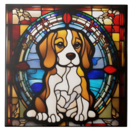 Azulejo Cerâmico Decorativo de Beagle Fofo