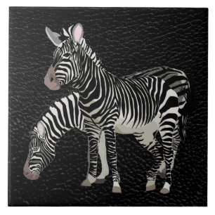 Azulejo Cerâmico Decorativo de Couro Preto de Zebr