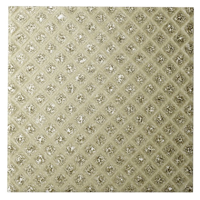 Azulejo Cerâmico Decorativo de Creme Dourado (Frente)