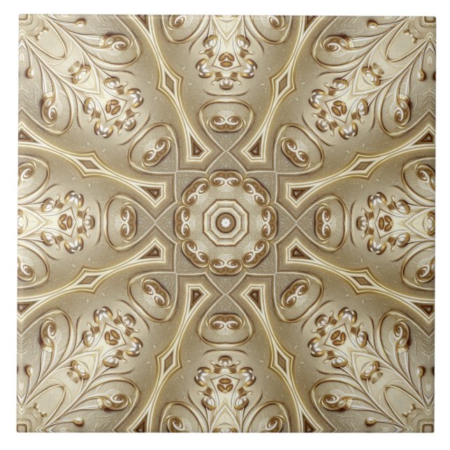 Azulejo Cerâmico Decorativo Dourado (Frente)