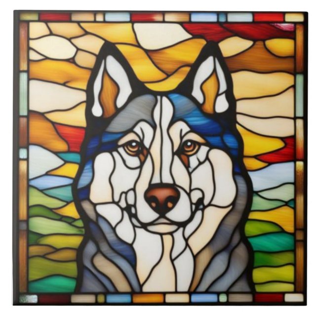 Azulejo Cerâmico Decorativo Malamute Fofo (Frente)