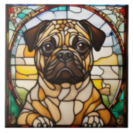 Azulejo Cerâmico Decorativo Pug Fofo