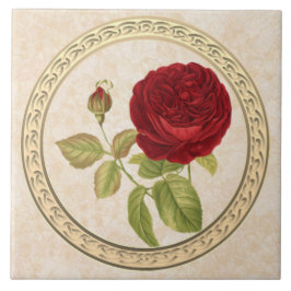 Azulejo Cerâmico Decorativo Rosa Vintage