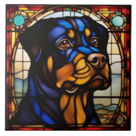 Azulejo Cerâmico Decorativo Rottweiler Fofo