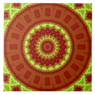 Azulejo cerâmico - Design de Caleidoscópio Vermelh