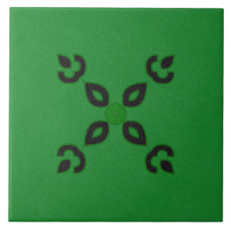 Azulejo cerâmico - Design de textura preta e verde