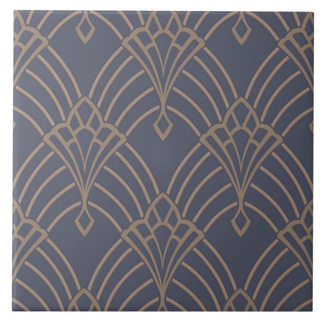 Azulejo cerâmico - Design do ventilador Art Deco L (Frente)