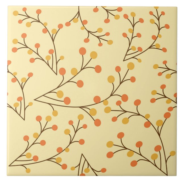 Azulejo cerâmico do Autumn Berry - 6"x6" (Frente)