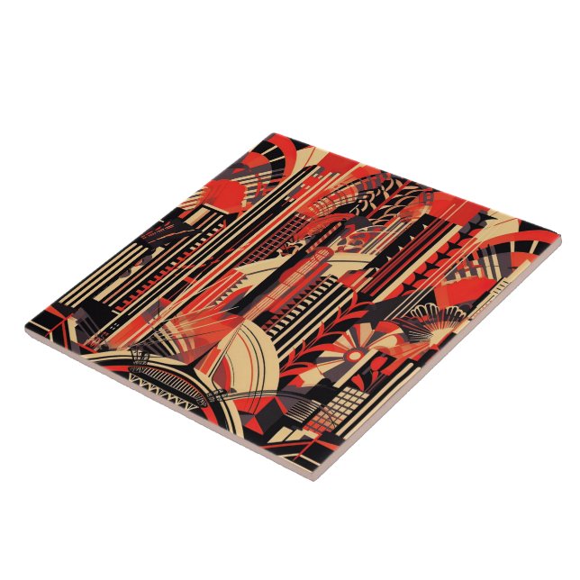 azulejo cerâmico do estilo legal art deco (Lateral)