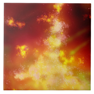 Azulejo Cerâmico do Night Sky Flame