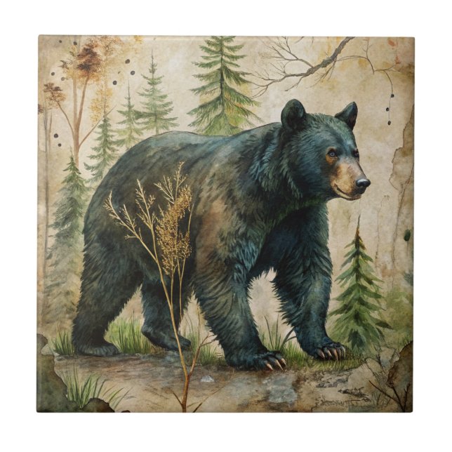 Azulejo cerâmico do Woodland Bear (Frente)