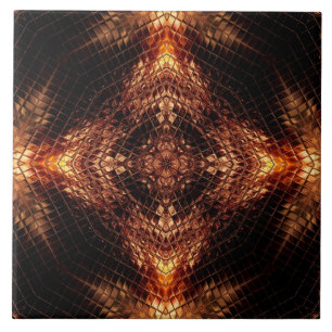 Azulejo cerâmico Dourado líquido de geometria fron
