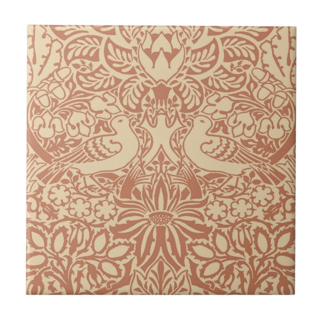 Azulejo cerâmico Dove e Rosa (Frente)