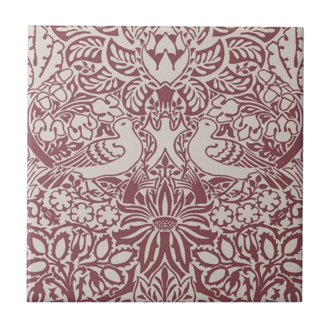 Azulejo cerâmico Dove e Rosa (Frente)