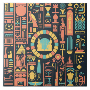 Azulejo cerâmico egípcio Hieroglifos