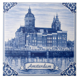 azulejo cerâmico estilo Amsterdam Delft Blue