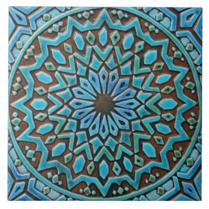 Azulejo Cerâmico - Estilo Azulejo Marroquino Aqua