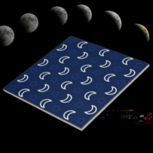 Azulejo Cerâmico Estrelas & Lua – Azul Marinho