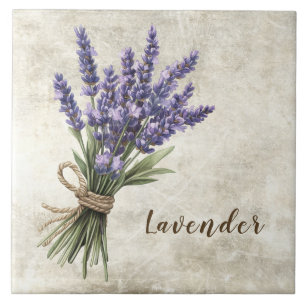 Azulejo Cerâmico Falso Floral Rústico Lavanda