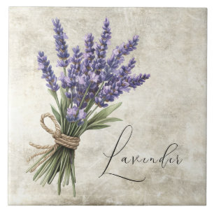 Azulejo Cerâmico Falso Floral Rústico Lavanda