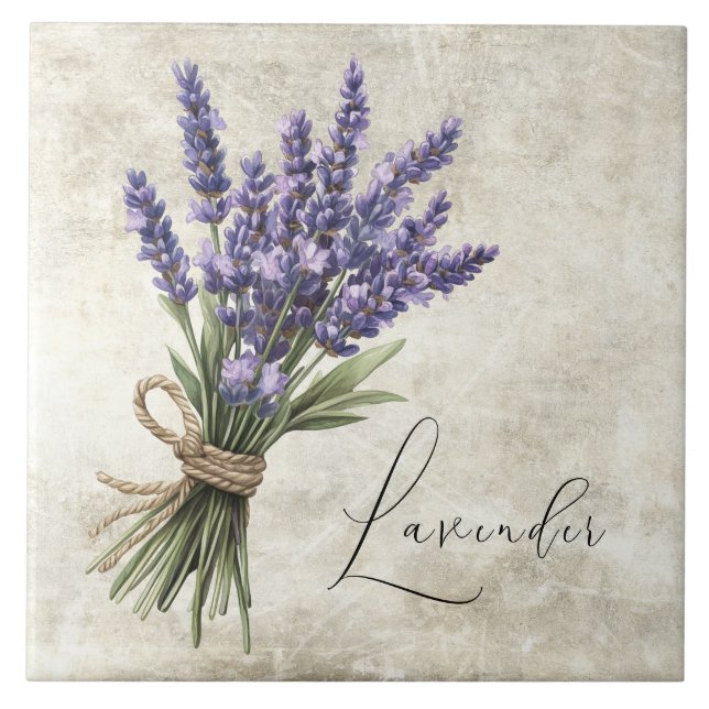 Azulejo Cerâmico Falso Floral Rústico Lavanda (Frente)