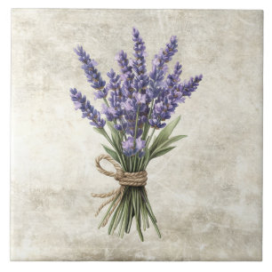 Azulejo Cerâmico Falso Floral Rústico Lavanda