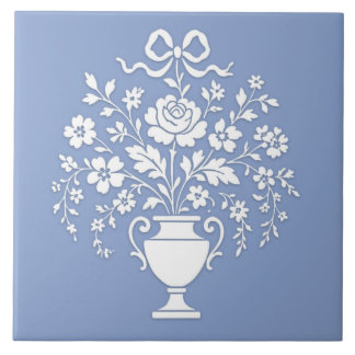 Azulejo Cerâmico Floral Bem Ornamentado no Estilo
