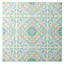 Azulejo Cerâmico Floral Boho