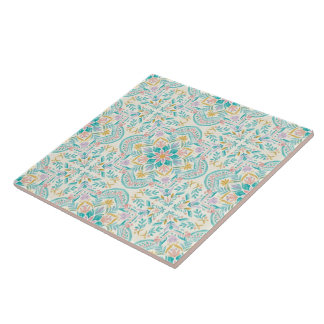 Azulejo Cerâmico Floral Boho