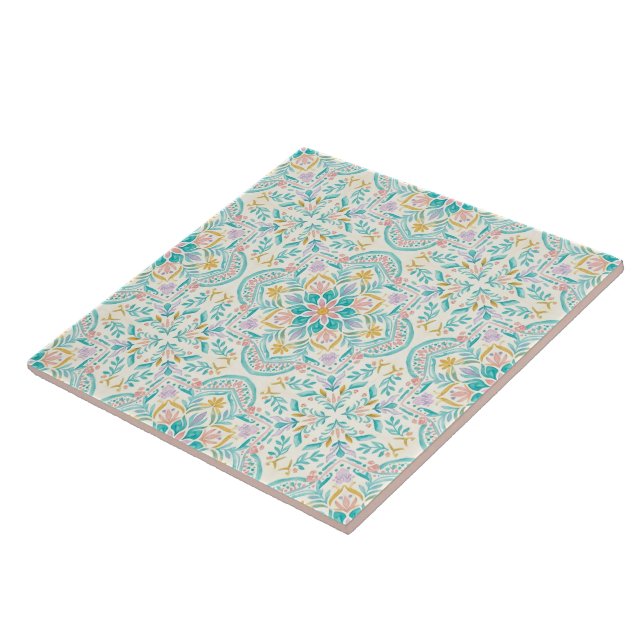 Azulejo Cerâmico Floral Boho (Lateral)