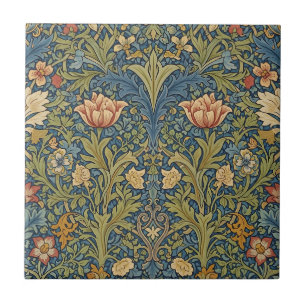 Azulejo Cerâmico Floral Inspirado em William Morri