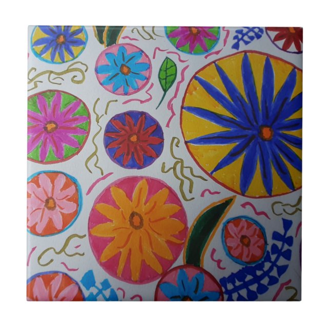 Azulejo Cerâmico Floral Moderno (Frente)