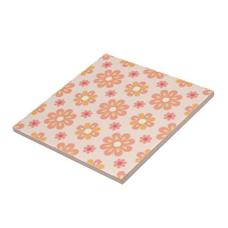 Azulejo Cerâmico Floral Mosaico Pastel Retro