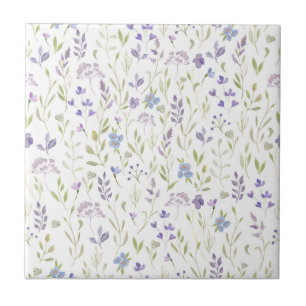 Azulejo Cerâmico Floral Roxo