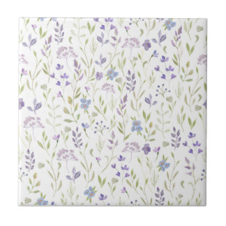 Azulejo Cerâmico Floral Roxo