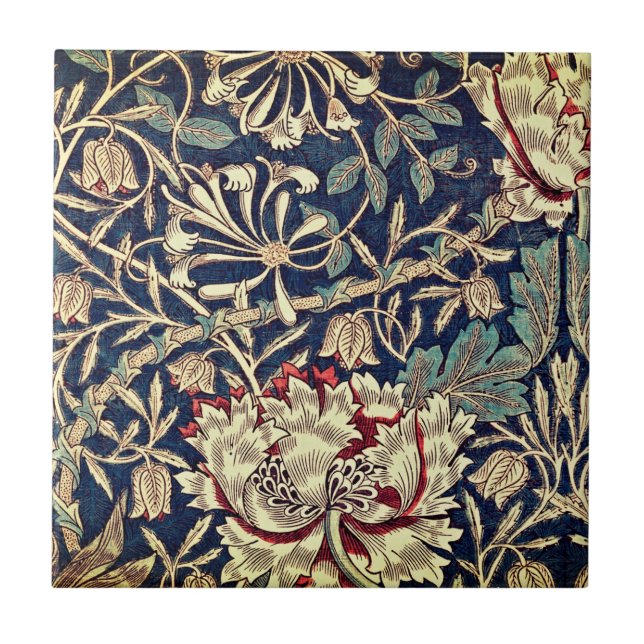 Azulejo Cerâmico Floral William Morris Honeysuckle (Frente)