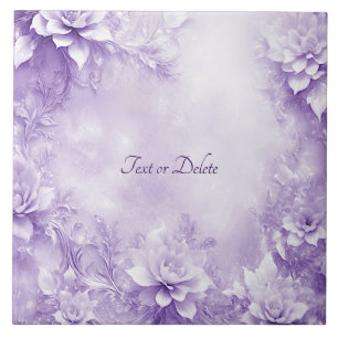 Azulejo cerâmico Flores brancas roxas