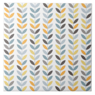 Azulejo cerâmico - Folhagem de videiras amarelas