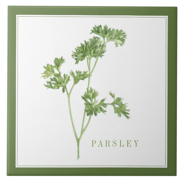 Azulejo cerâmico FRESH PARSLEY 6x6 (+texto) Verde (Frente)