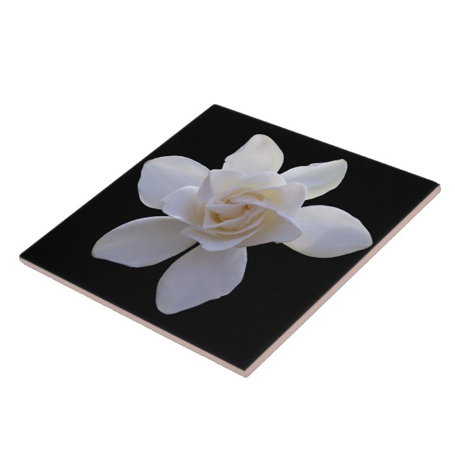 Azulejo cerâmico - Gardenia a preto (Lateral)