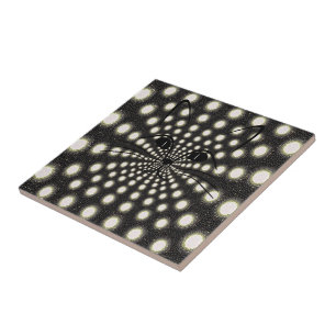 Azulejo Cerâmico Gatos Circulares Branco e Preto