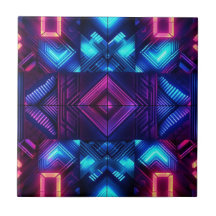 Azulejo Cerâmico Geométrico Azul Ligado ao Rosa