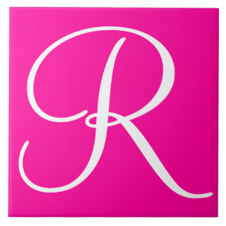 Azulejo cerâmico Hex ff0099 Color Number Monograma